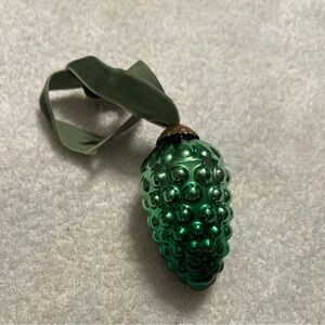 Vintage Look 3” Green Cluster Of Grapes Christmas Glass Kugel Ornament